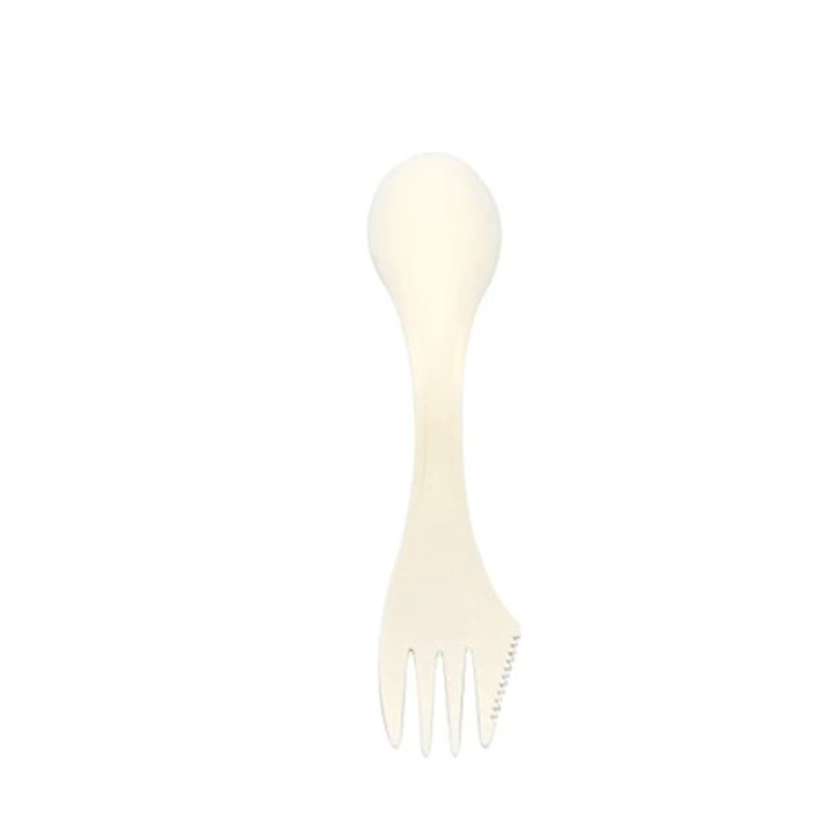 GENERICO - Cuchillo Tenedor Cuchara De Plastico 3 En 1 Blanco 6Pcs 17Cm