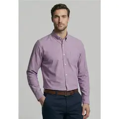 FEROUCH - Camisa Smart Casual Oxford Violet