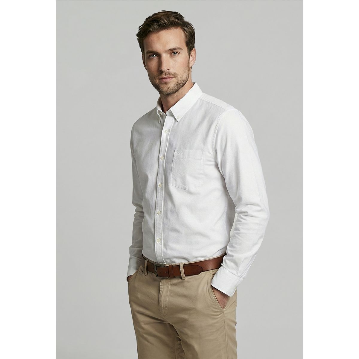 FEROUCH - Camisa Smart Casual Oxford White Ferouch