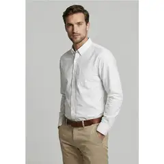 FEROUCH - Camisa Smart Casual Oxford White