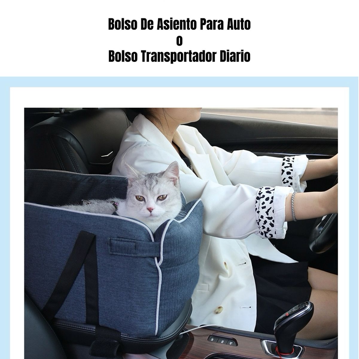 LUBABYCAS - Bolso De Asiento Mascotas Portatil Transportador 2 En 1 Azul Lubabycas