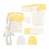 Pack Regalo Bebé - Doble Ajuar 0 a 3 Meses - 10 Piezas - Algodón con Peluche de Apego