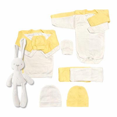 Imagen 1 del producto Pack Regalo Bebé - Doble Ajuar 0 a 3 Meses - 10 Piezas - Algodón con Peluche de Apego