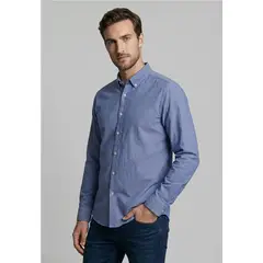 FEROUCH - Camisa Sport Oxford Navy