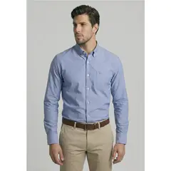FEROUCH - Camisa Smart Casual Oxford Navy