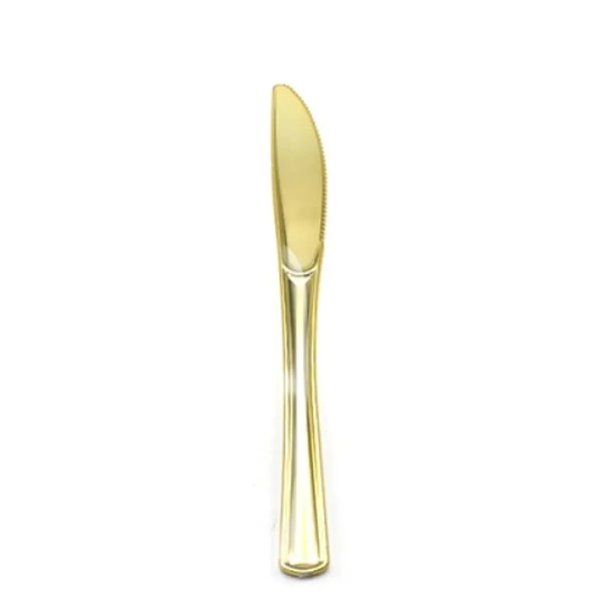 GENERICO - Cuchillo De Plástico Color Dorado 6Pcs 20Cm