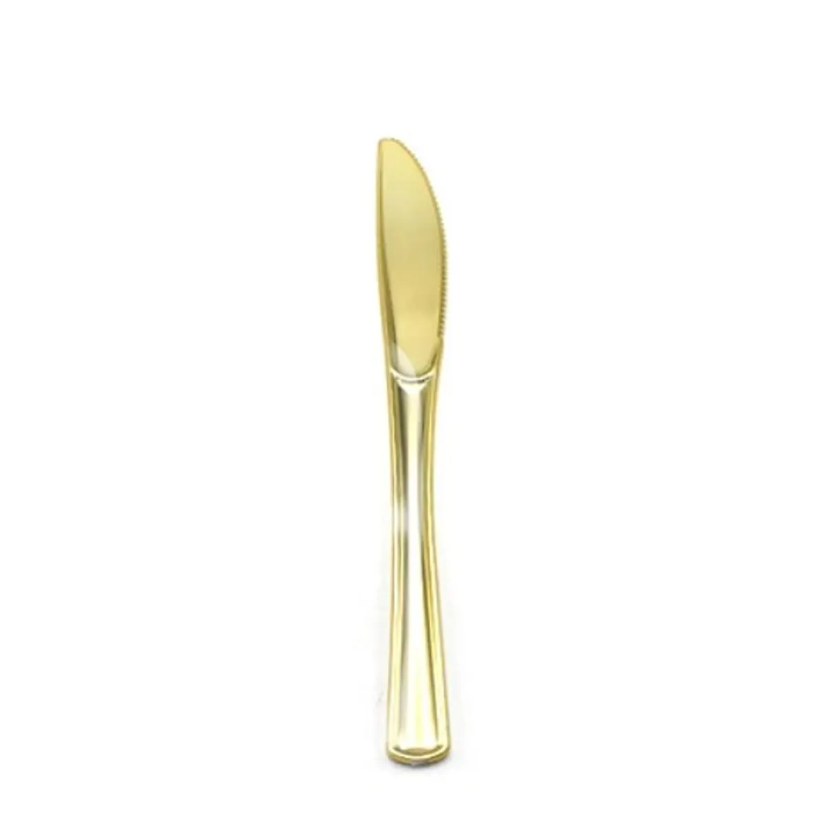 GENERICO - Cuchillo De Plástico Color Dorado 6Pcs 20Cm
