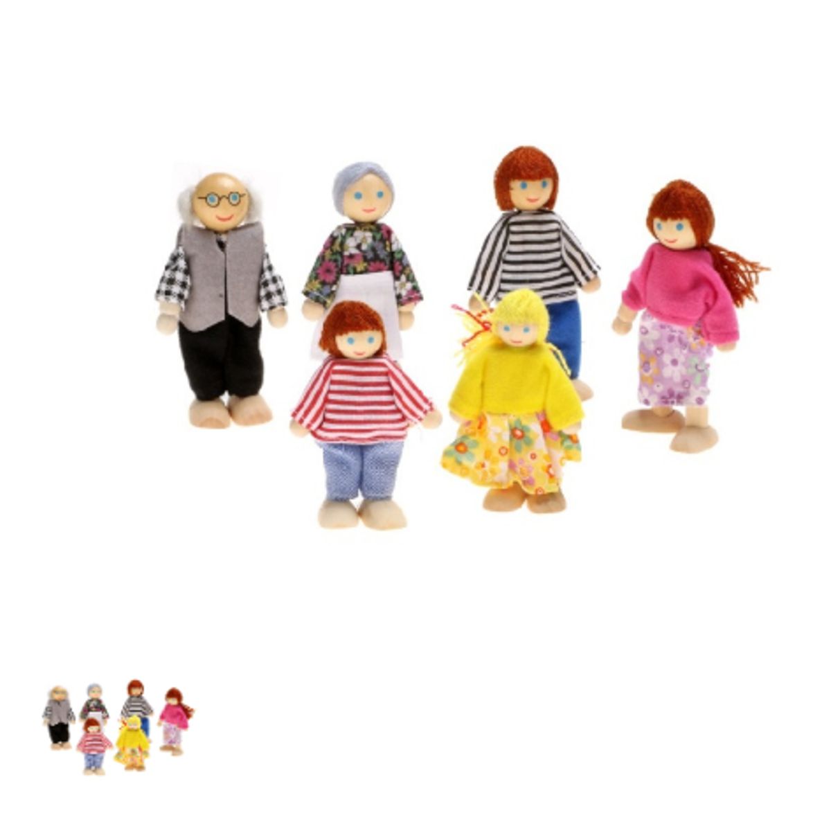 GENERICO - SET FAMILIA DE MADERA 6 PIEZAS