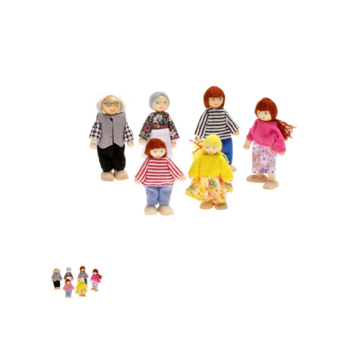 GENERICO - SET FAMILIA DE MADERA 6 PIEZAS