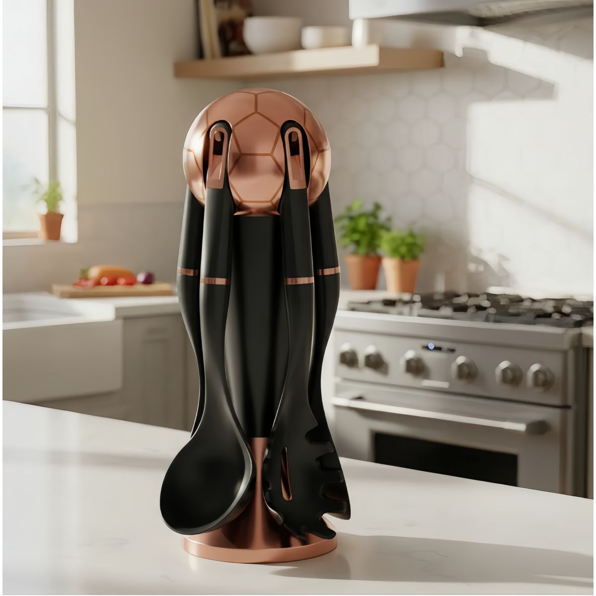 GENERICO - Set 6 Utensilios De Cocina Antiadherentes Mango De Silicona