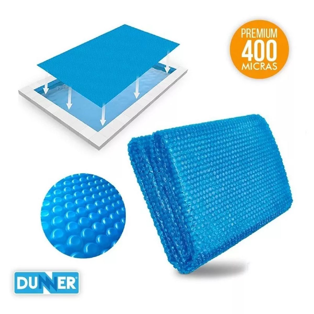 GENERICO - Manta Térmica Para Piscina 18 X 6 Mts - 400 Micras; Dunner