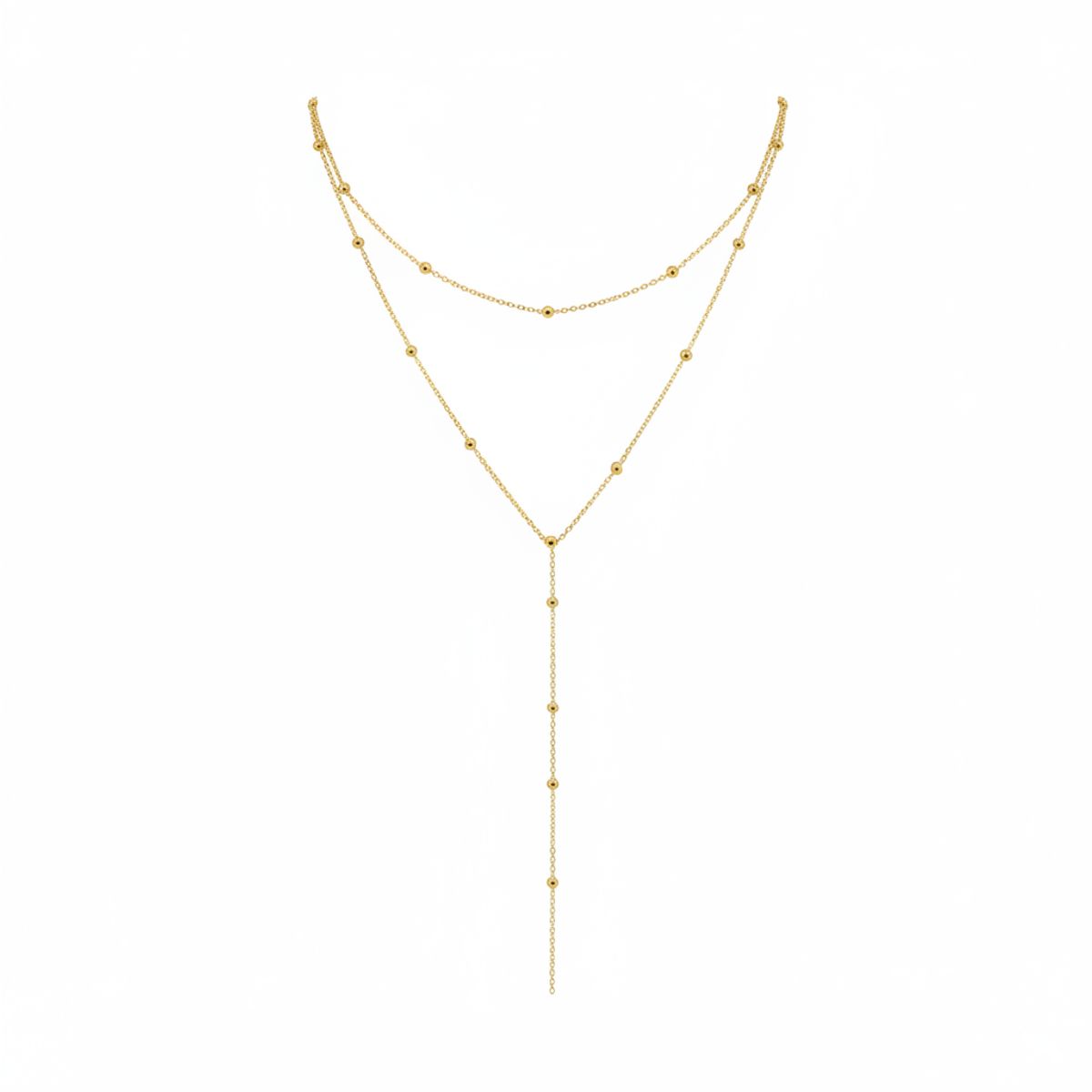 GENERICO - Collar para mujer colgante doble Acero Inoxidable