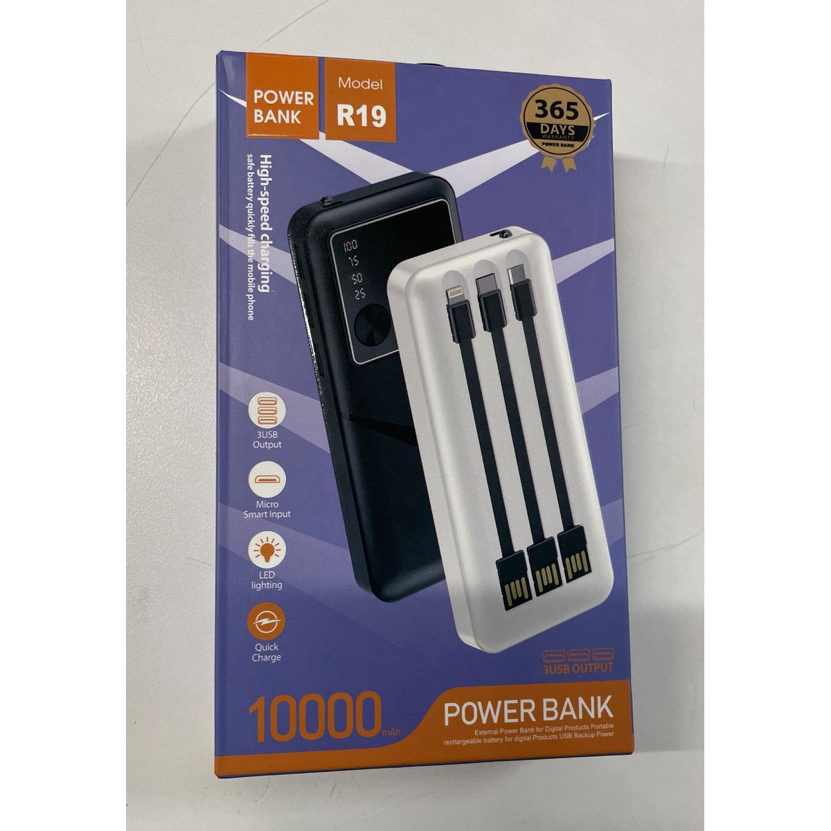 GENERICO - Power Bank 10000mah Carga Rapida Color Negro