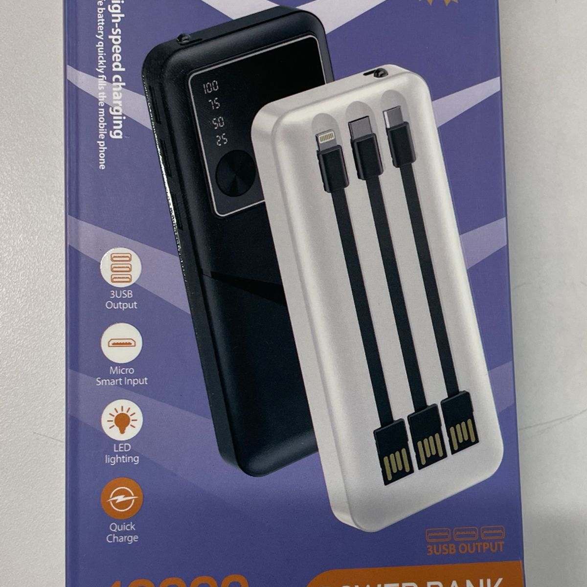 GENERICO - Power Bank 10000mah Carga Rapida Color Negro