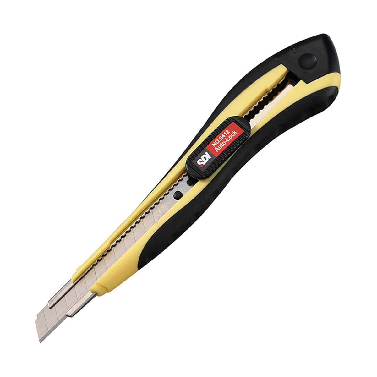 GENERICO - Cuchillo Cartonero Bloqueo Automático Goma 3 Hojas 9mm SDI