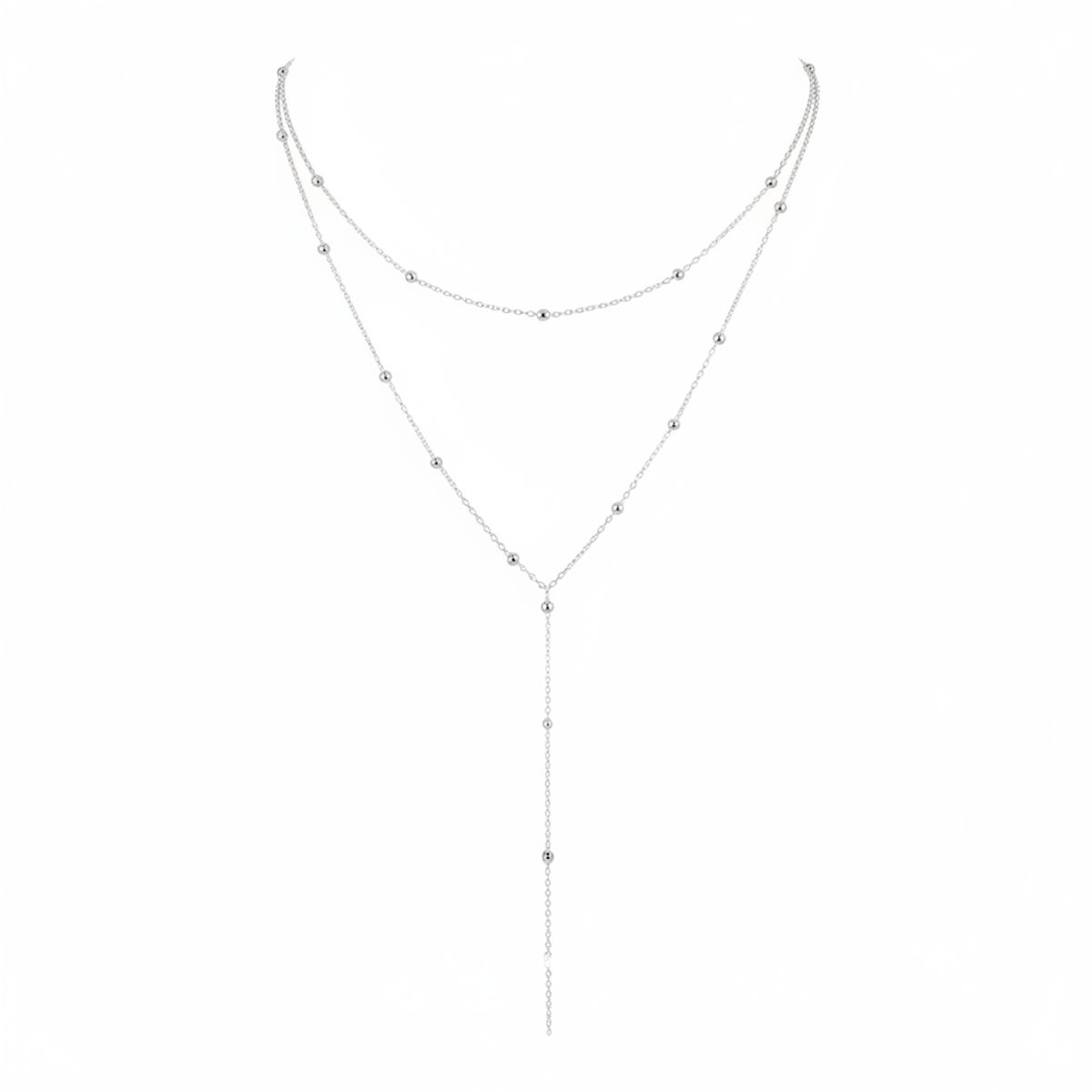 GENERICO - Collar para mujer colgante doble Acero Inoxidable