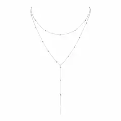 GENERICO - Collar para mujer colgante doble Acero Inoxidable