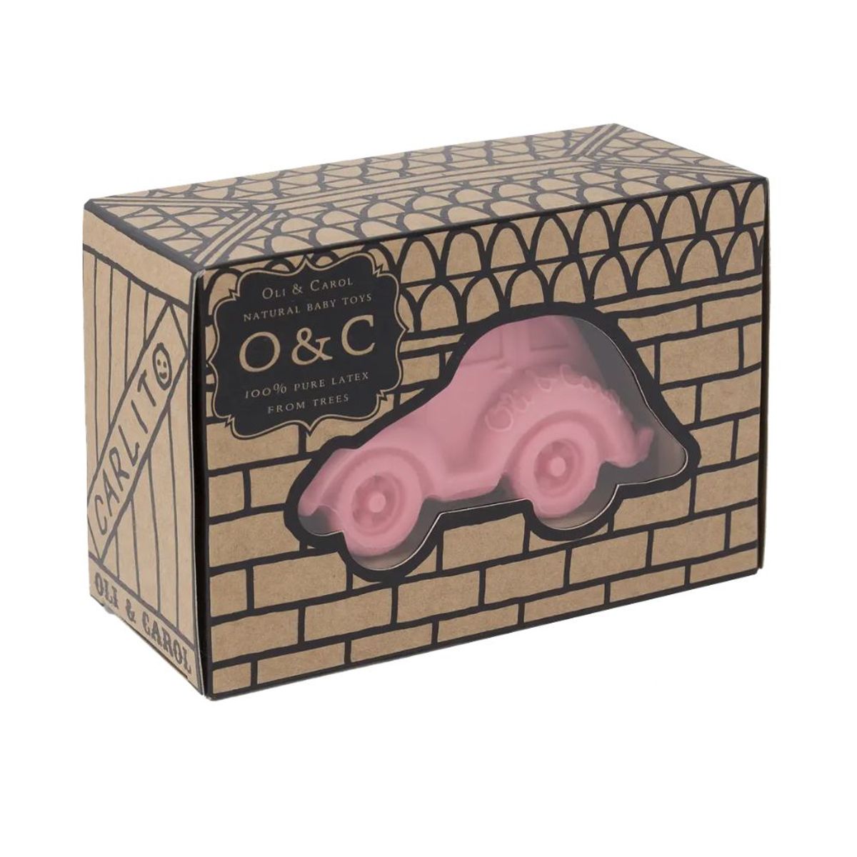 OLI & CAROL - Juguete Mordedor Auto Escarabajo Rosado Oli&Carol