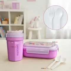 JUMP KIDS - Set Fiambrera Tupper + Vaso Color Rosado Para Niñas
