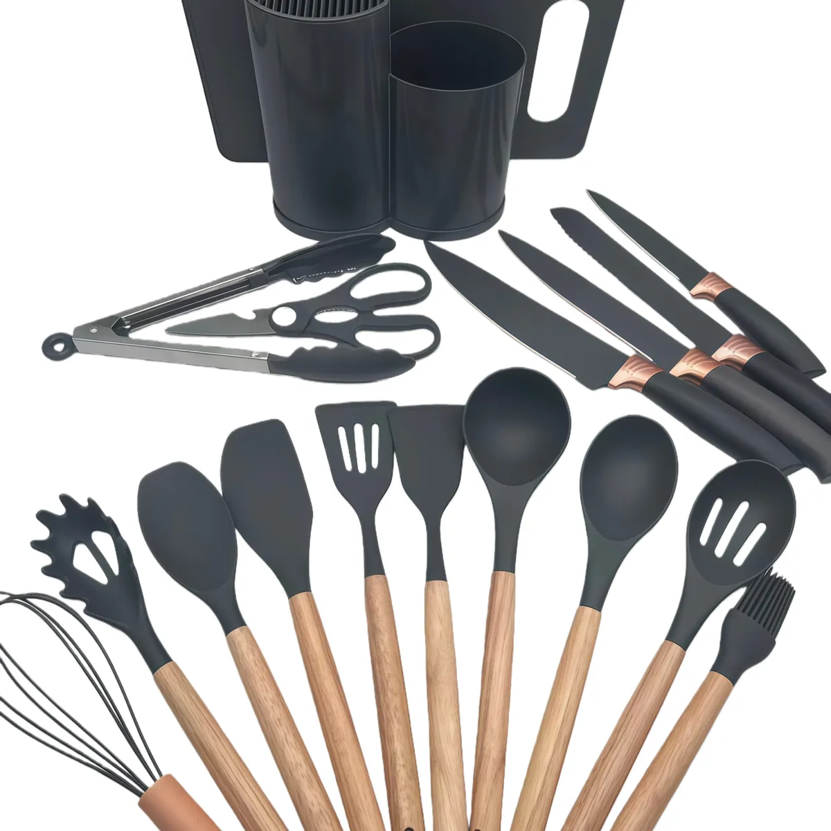 GENERICO - Set 19 Utensilios De Cocina Antiadherentes De Silicona
