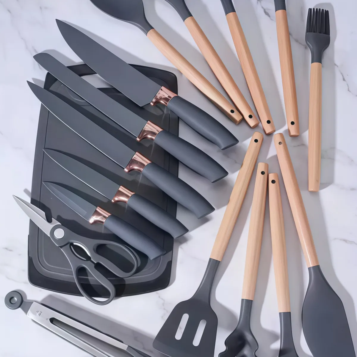 GENERICO - Set 19 Utensilios De Cocina Antiadherentes De Silicona