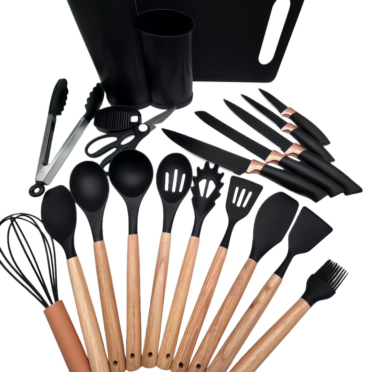 GENERICO - Set 19 Utensilios De Cocina Antiadherentes De Silicona