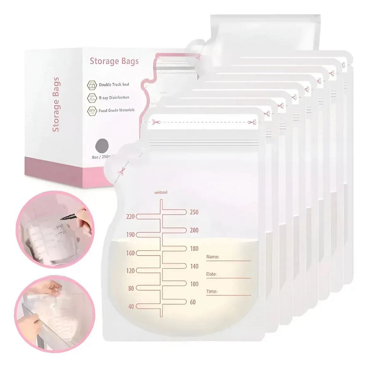 GENERICO - Bolsas Para Almacenamiento De Leche Materna 250ml -30pzs