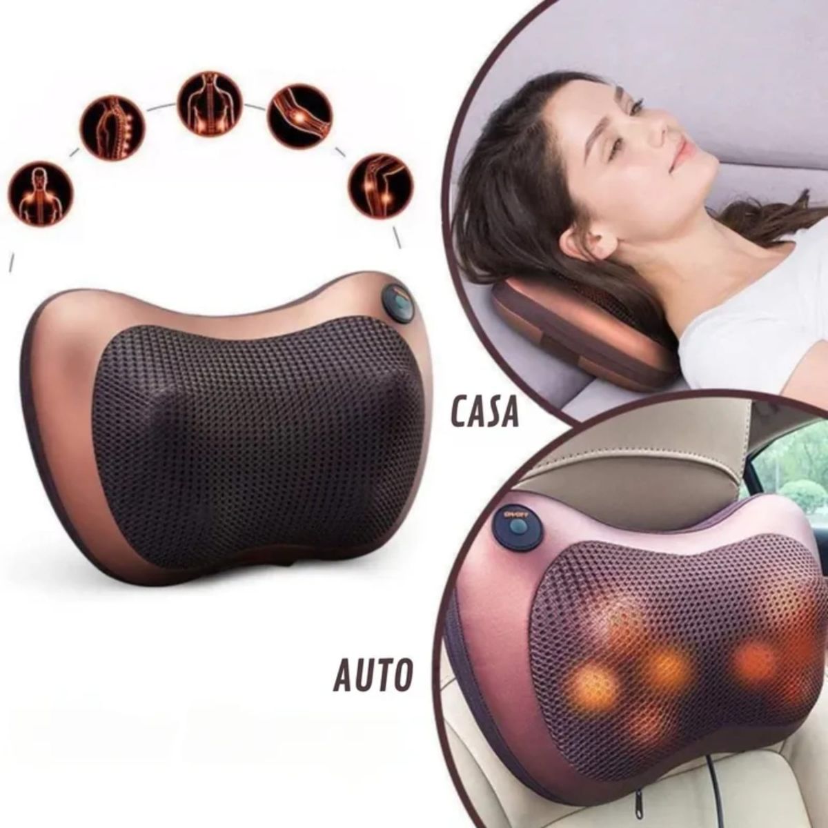MOVI - Cojin Masajeador para el Auto y Casa relajate en cualquier lugar