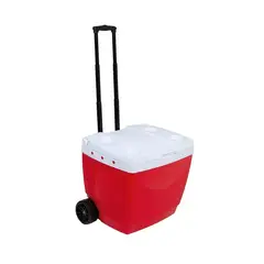 GENERICO - Cooler nevera 42 litros rojo con ruedas 51.5x43.5x46cm Mor