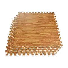IMPORTCLICK - Pack 4 Alfombras Piso Goma Eva Antigolpes Tipo Madera 60x60 CM Madera Claro