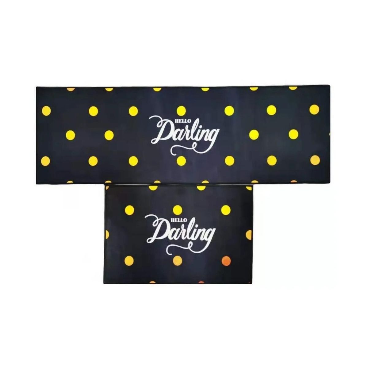 IMPORTCLICK - Set 2 Alfombras Cocina Piso Entrada Antideslizante 120x40 CM Puntos Dorado