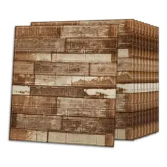 IMPORTCLICK - Pack 10 Pegatinas Pared Espuma 3D 70x77 CM Madera