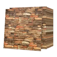IMPORTCLICK - Pack 10 Pegatinas Pared Espuma 3D 70x77 CM Marrón