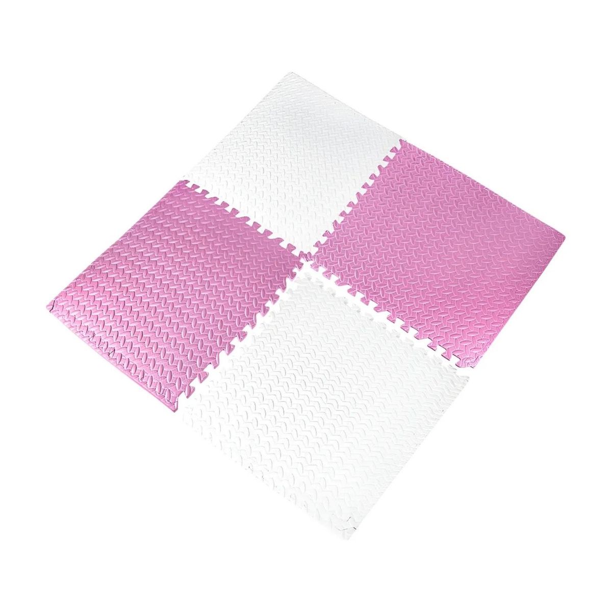 IMPORTCLICK - Pack 4 Alfombras Piso Goma Eva Bebé Puzzle 60x60 CM Rosa Blanco