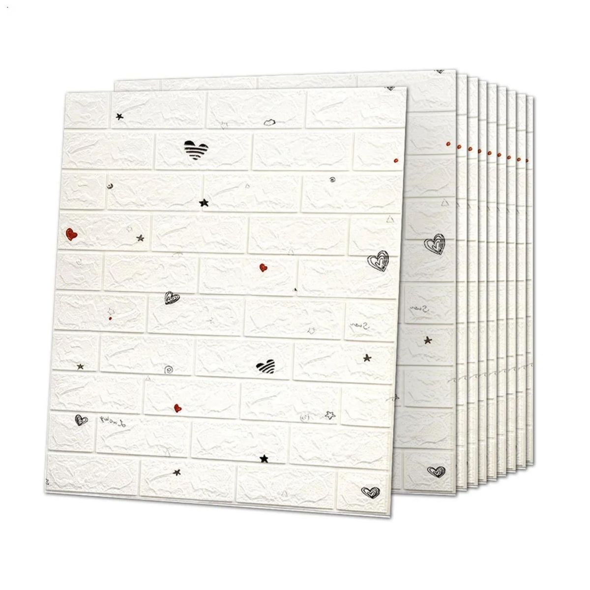 IMPORTCLICK - Pack 10 Pegatinas Pared Espuma 3D 70x77 CM Blanco