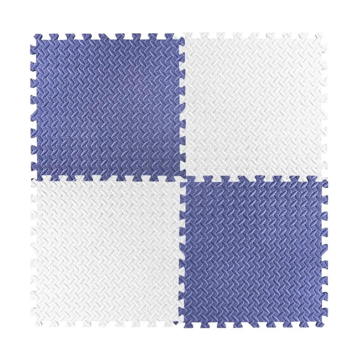 IMPORTCLICK - Pack 4 Alfombras Piso Goma Eva Bebé Puzzle 60x60 CM Azul Negro - Azul