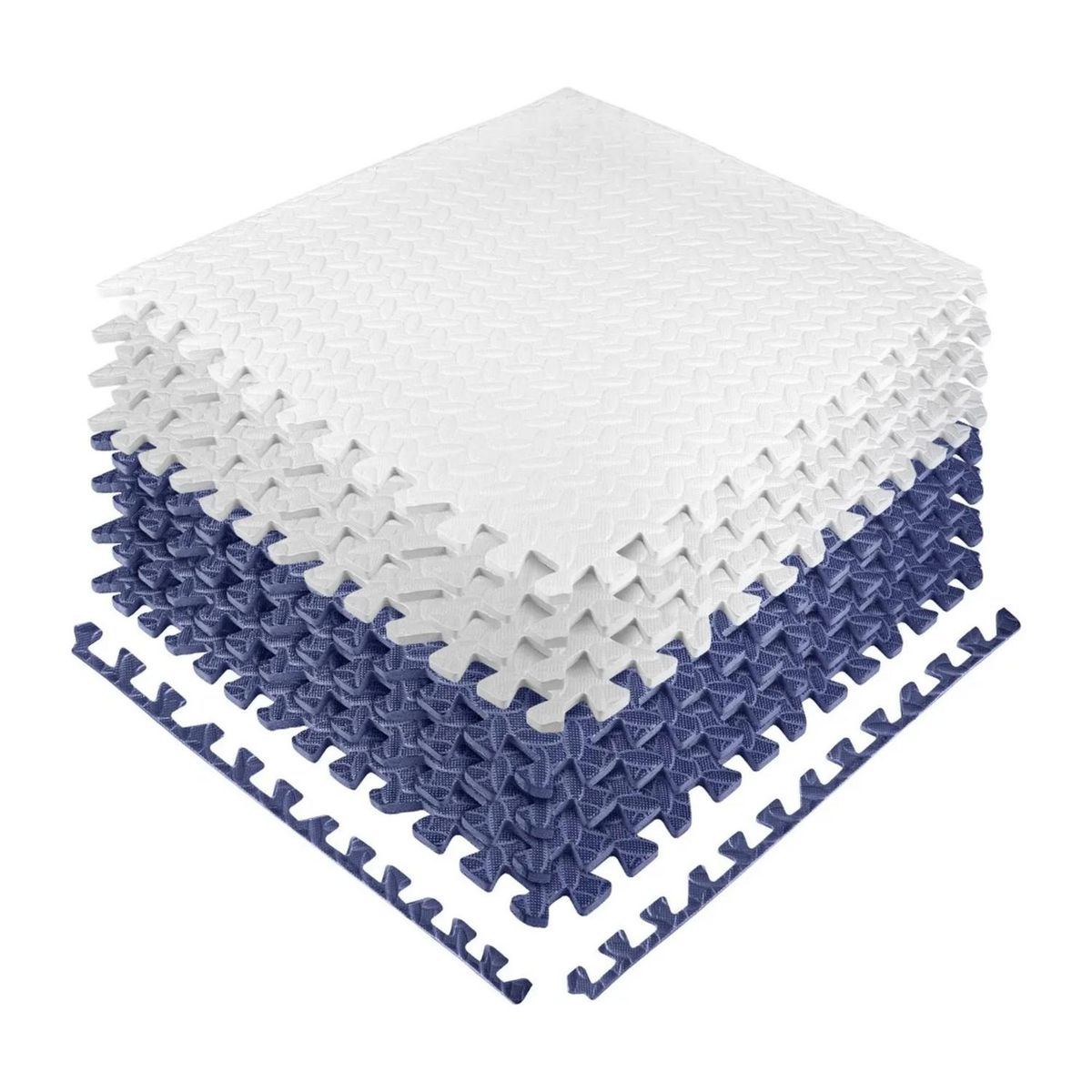 IMPORTCLICK - Pack 8 Alfombras Piso Goma Eva Bebé Puzzle 60x60 CM Azul Negro - Azul