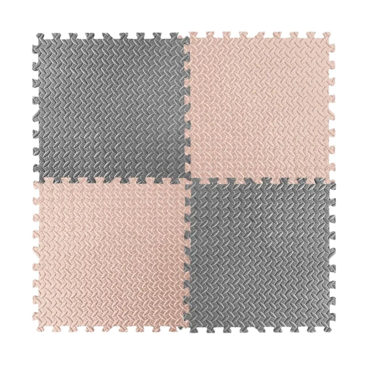 IMPORTCLICK - Pack 4 Alfombras Piso Goma Eva Bebé Puzzle 60x60 CM Beige Gris