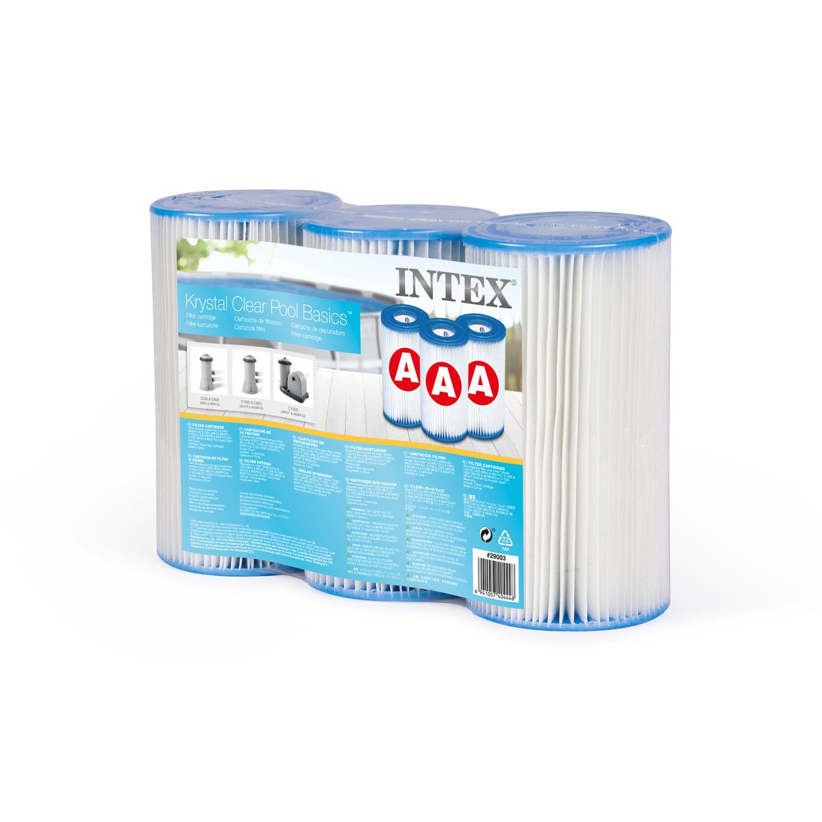 INTEX - Pack 3 Cartuchos Filtro INTEX Tipo A