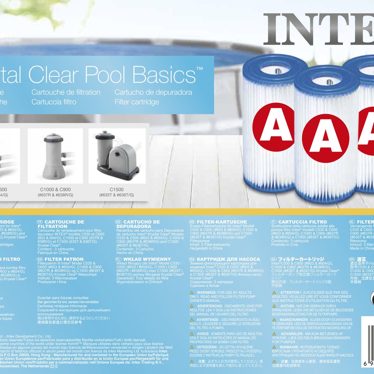 INTEX - Pack 3 Cartuchos Filtro INTEX Tipo A