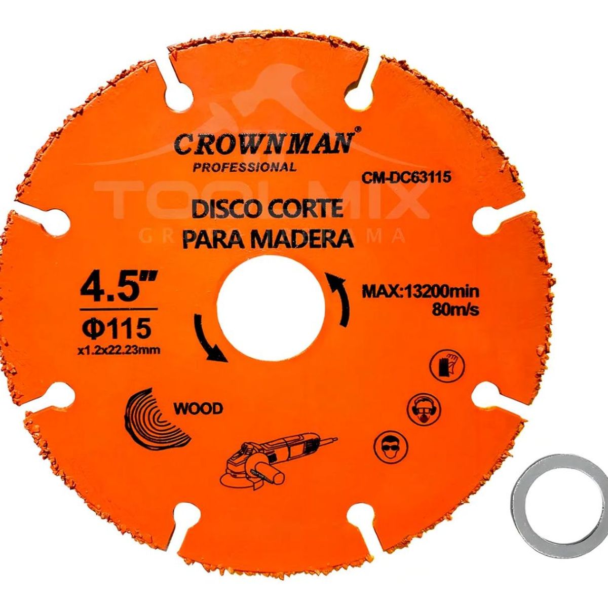 GENERICO - Disco De Corte Multiuso Para Esmeril 115mm 13200Rpm Crownman