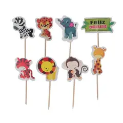 GENERICO - Toppers Para Torta Safari 8Pcs