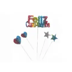 GENERICO - Set De Toppers Feliz Cumpleaños 5Pcs