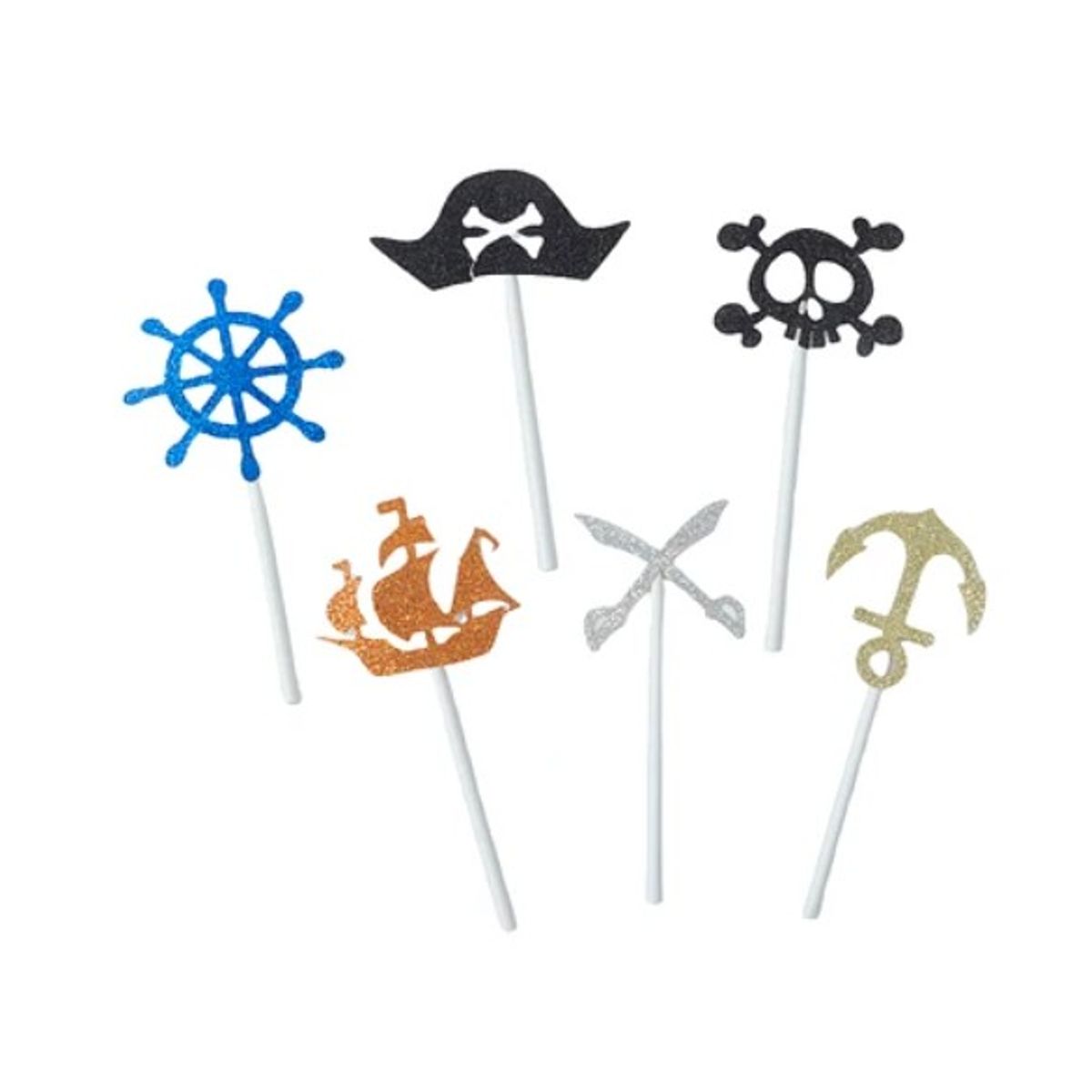 GENERICO - Toppers De Pirata 6 Pcs