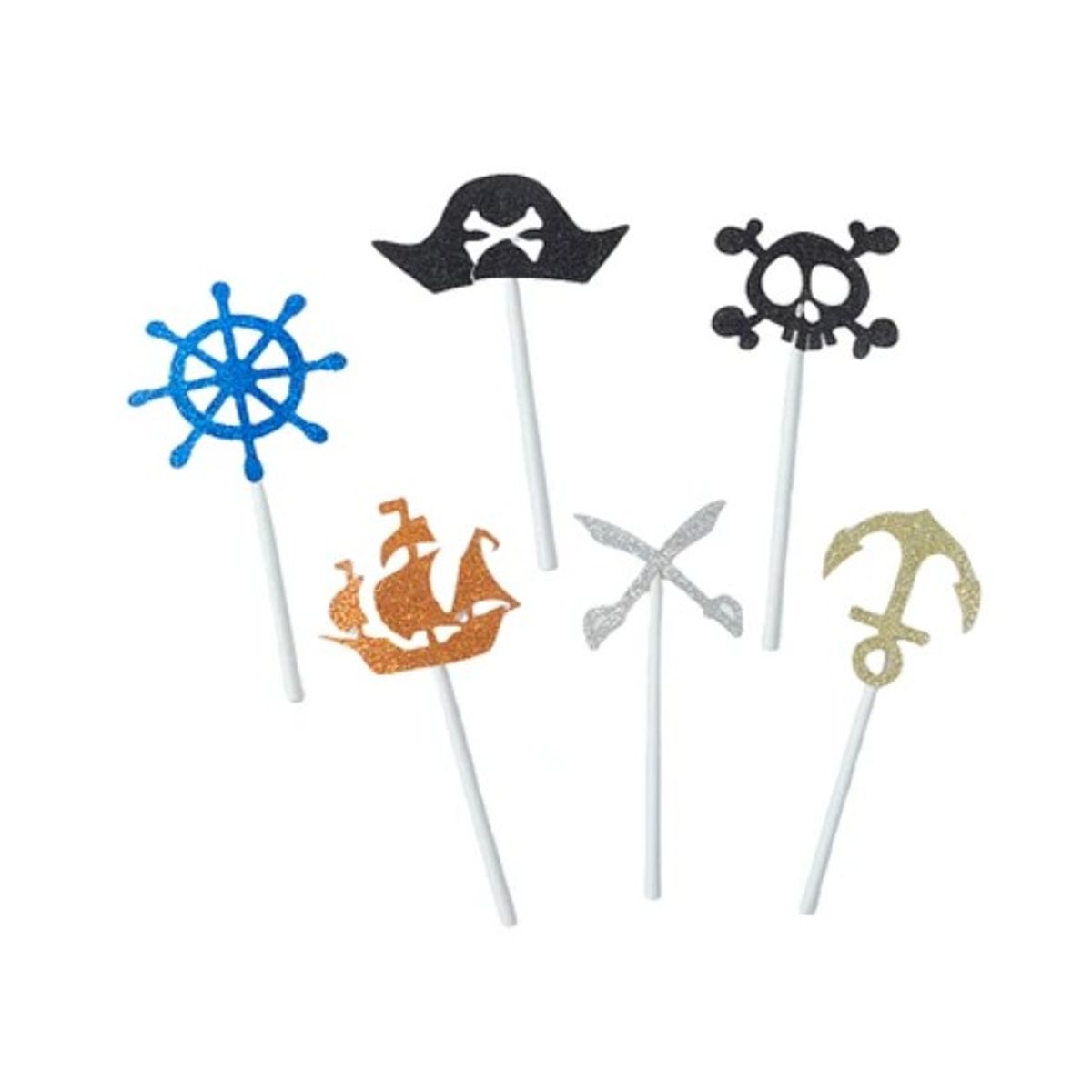 GENERICO - Toppers De Pirata 6 Pcs
