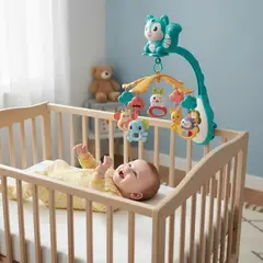 GENERICO - Movil Musical Para Bebe Con Diseño Ardilla Sonido+control AZUL BELUG