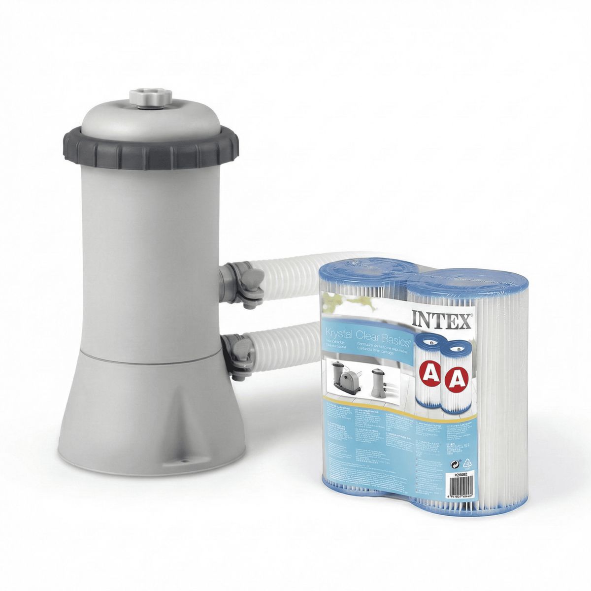 INTEX - Kit de bomba con filtro para piscina y 2 cartuchos Intex