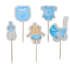 GENERICO - Toppers Celeste Baby Shower 10Pcs