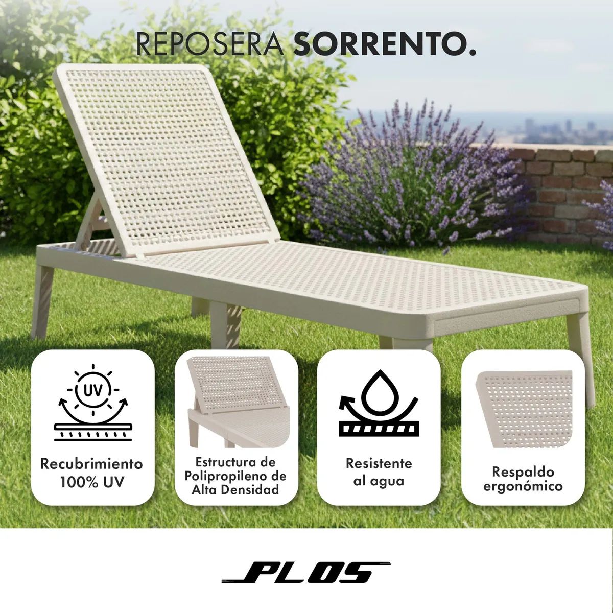 PLOS - Reposera Piscina Playa Polipropileno 100% Uv Sorrento