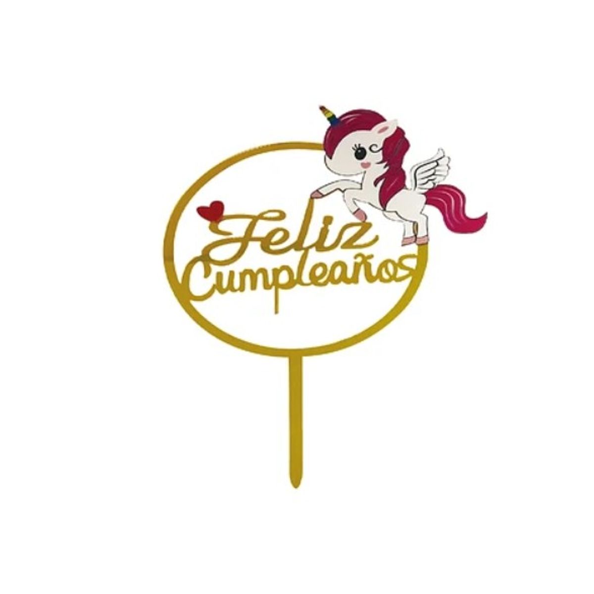 GENERICO - Topper Feliz Cumpleaños De Unicornio 105x16Cm